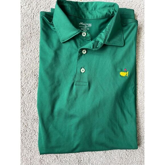 NWOT Masters Kids Youth Performance Tech Green Polo Golf Shirt, $110 C46 - Picture 1 of 6